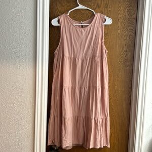 Pink Tiered Sleeveless Dress